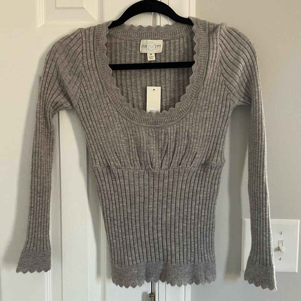 NWT grey sweater long sleeve shirt